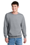 Port & Company Core Fleece Crewneck Pocket Sweatshirt PC78PKT Mens Apparel Shirts & Tops