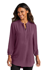 Port Authority Women's 3/4-Sleeve Textured Crepe Tunic LW713 Womens Apparel Shirts & Tops