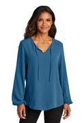 Port Authority Women's Textured Crepe Blouse LW714 Womens Apparel Shirts & Tops