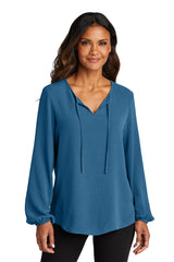 Port Authority Women's Textured Crepe Blouse LW714 Womens Apparel Shirts & Tops