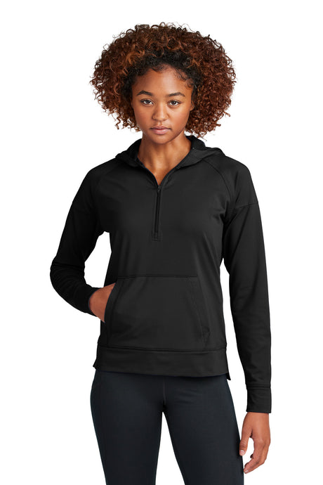 Sport-Tek Women's Sport-Wick Stretch 1/2-Zip Hoodie LST856 Womens Apparel Shirts & Tops