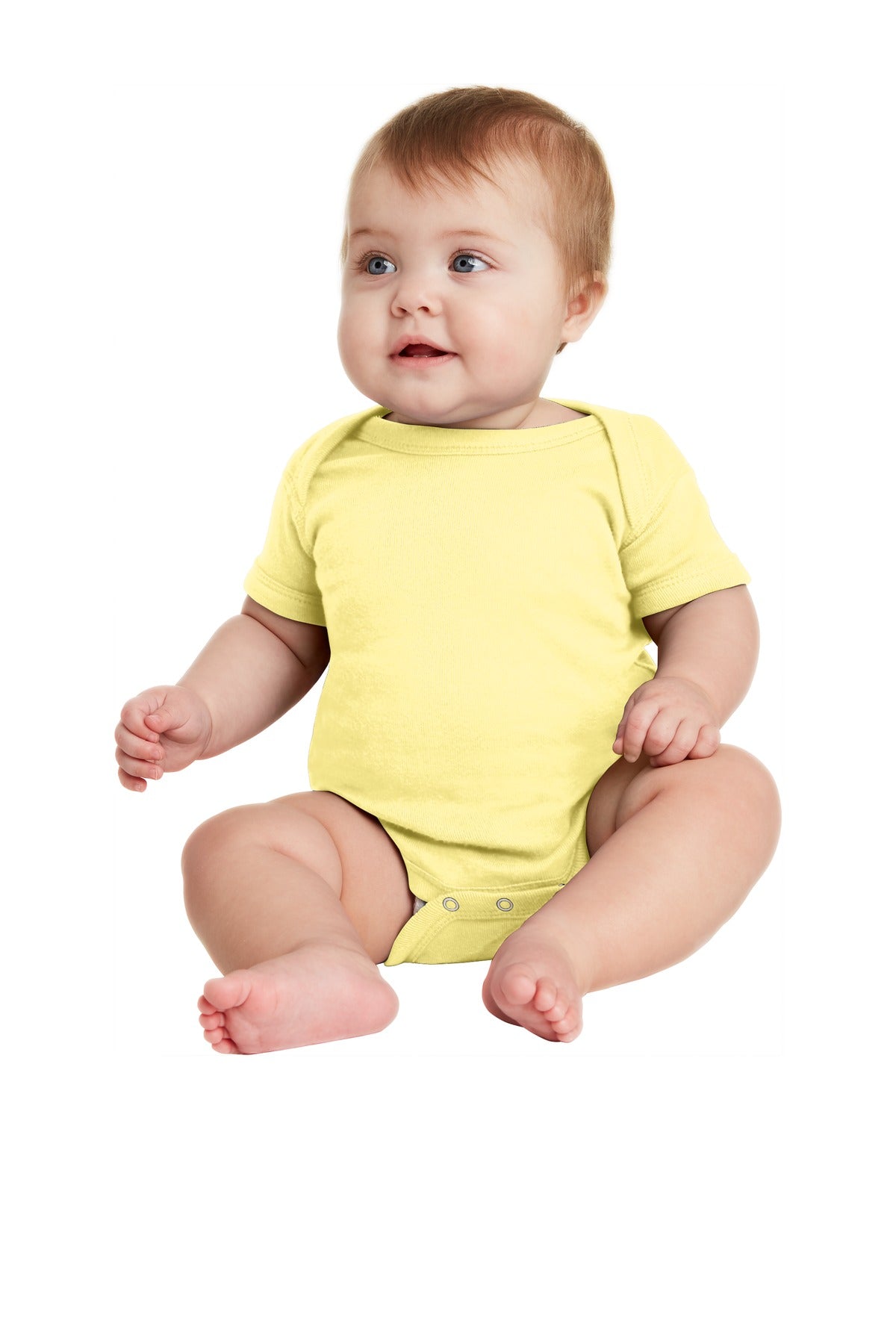 Rabbit Skins Infant Short Sleeve Baby Rib Bodysuit Youth Apparel Infant & Toddler