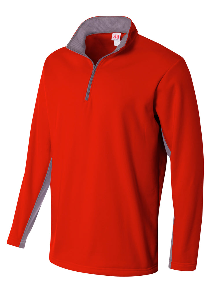 A4 Mens 1/4 Zip Color Block Fleece A4