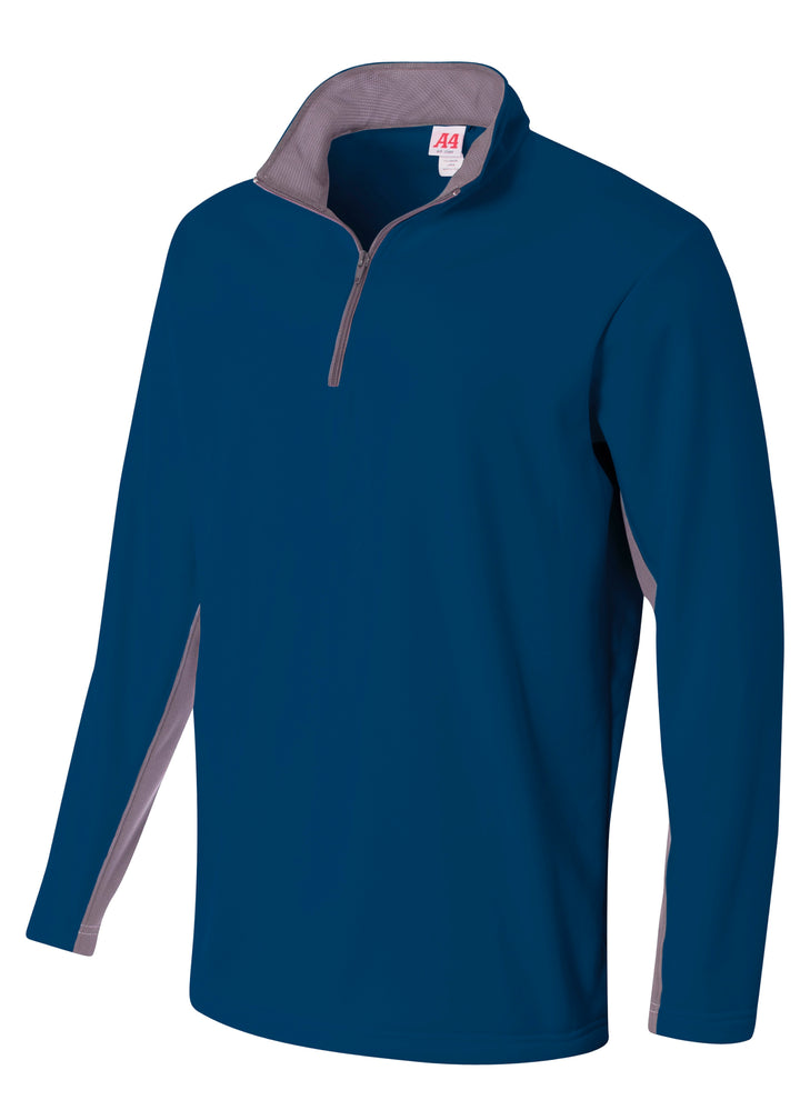 A4 Mens 1/4 Zip Color Block Fleece A4