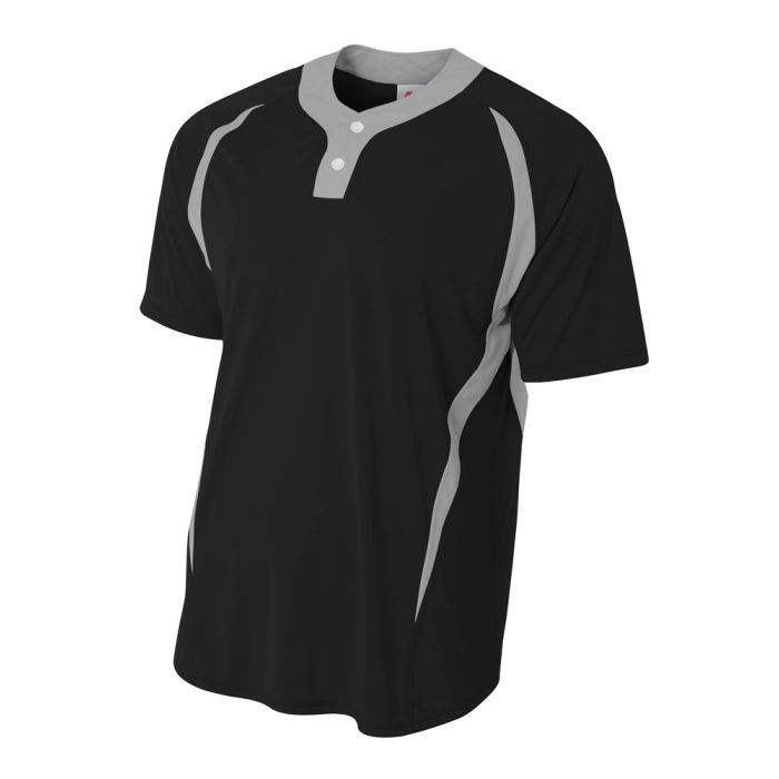 A4 Youth 2-Button Color Block Henley