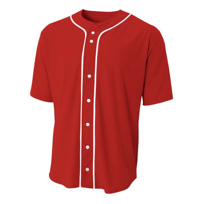 A4 Youth Full Button Stretch Mesh Baseball Jersey