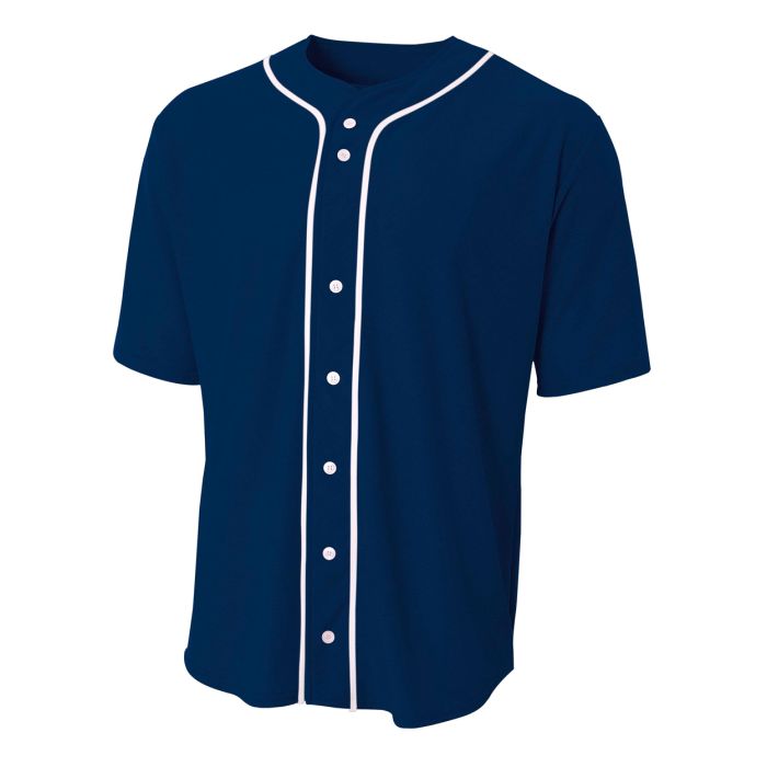 A4 Youth Full Button Stretch Mesh Baseball Jersey