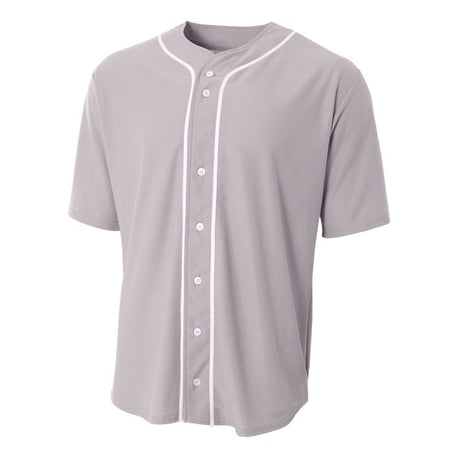 A4 Youth Full Button Stretch Mesh Baseball Jersey A4