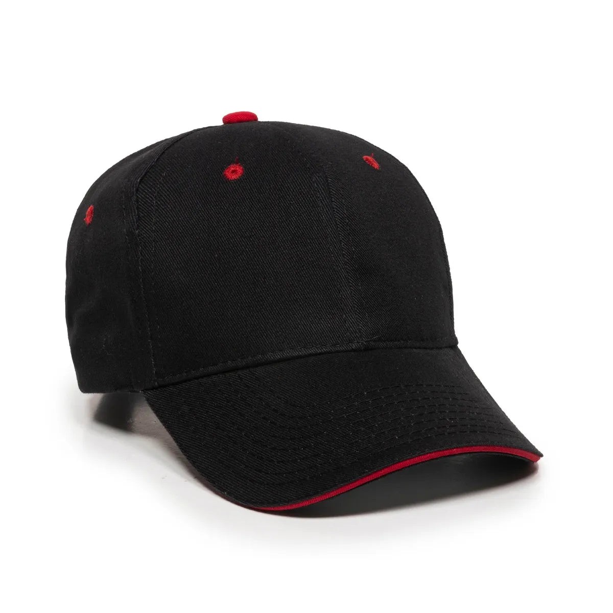 Outdoor Cap GL-845 Contrasting Button and Eyelets Structured Solid Back Hat Unisex Accessories Hats & Caps