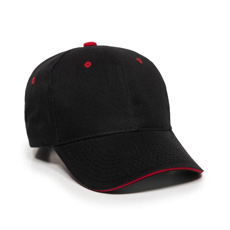 Outdoor Cap GL-845 Contrasting Button and Eyelets Structured Solid Back Hat Unisex Accessories Hats & Caps
