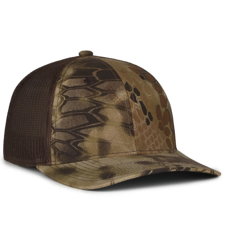 Outdoor Cap MB2020CAMO Canvas Camo Contrast Structured Trucker Hat Unisex Accessories Hats & Caps