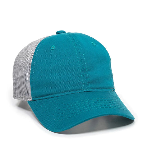Outdoor Cap FWT-130L Garment Washed Cotton Twill Unstructured Trucker Hat Unisex Accessories Hats & Caps