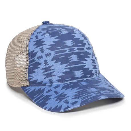 Outdoor Cap OC901M Aztec & Leopard Unstructured Trucker Hat Unisex Accessories Hats & Caps