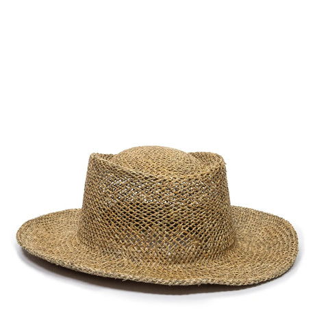 Outdoor Cap STW-100 Natural Sea Grass Straw Gambler Hat Unisex Accessories Hats & Caps