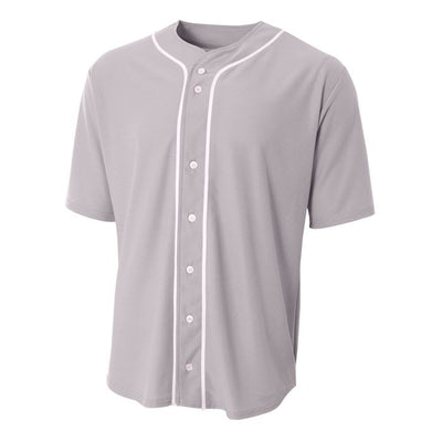 A4 Men's Short Sleeve Full Button Baseball Jersey