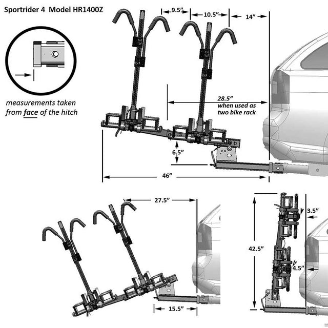 Hollywood Racks Sport Rider SE4 Hitch Mount Car Racks-1