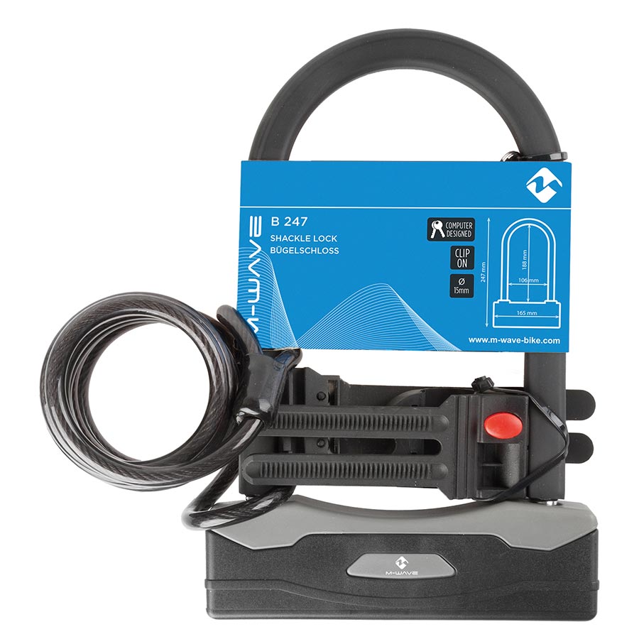 M-Wave B&S Shackle Cable U-Lock Bicycle Accessories Locks/Security