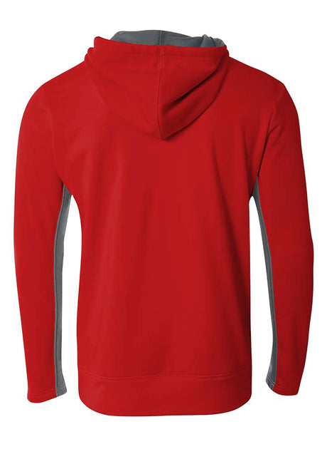 A4 Mens Full Zip Color Block Fleece Hoodie A4