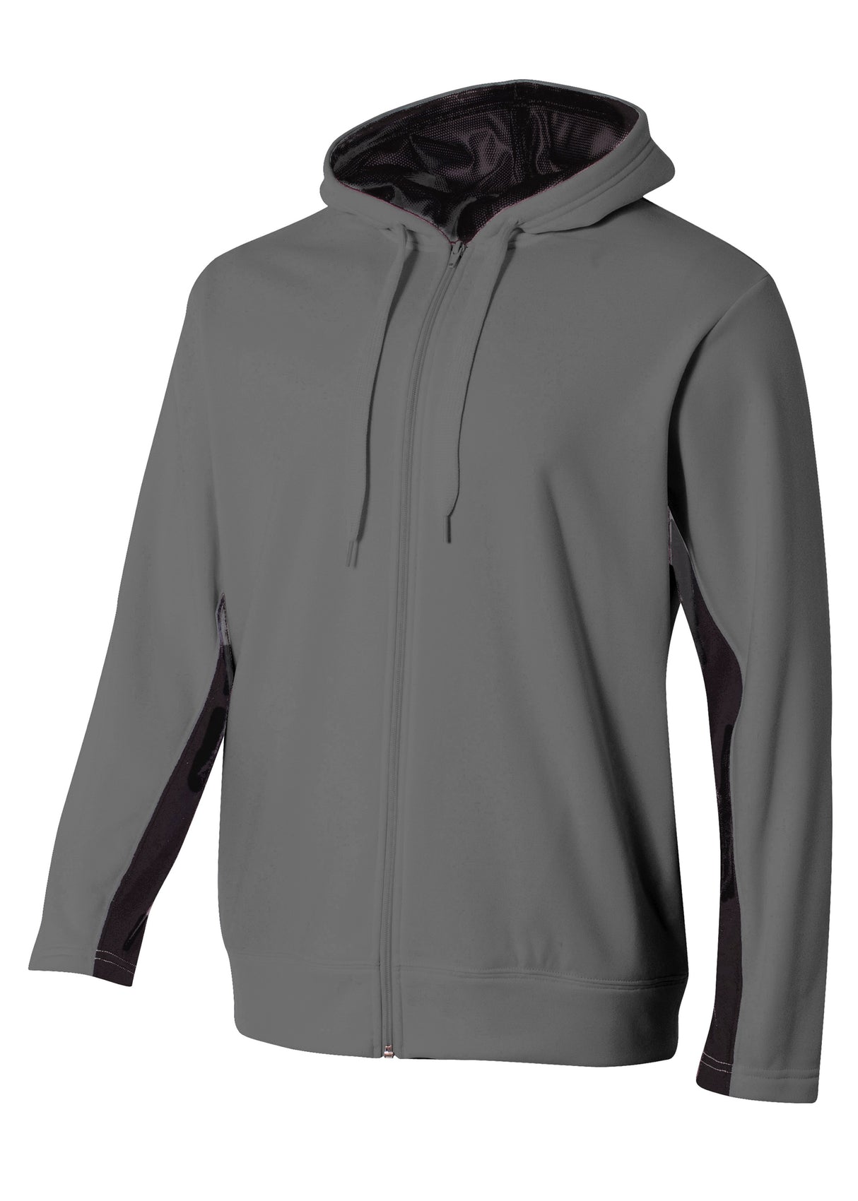 A4 Mens Full Zip Color Block Fleece Hoodie A4