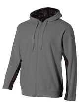 A4 Mens Full Zip Color Block Fleece Hoodie A4