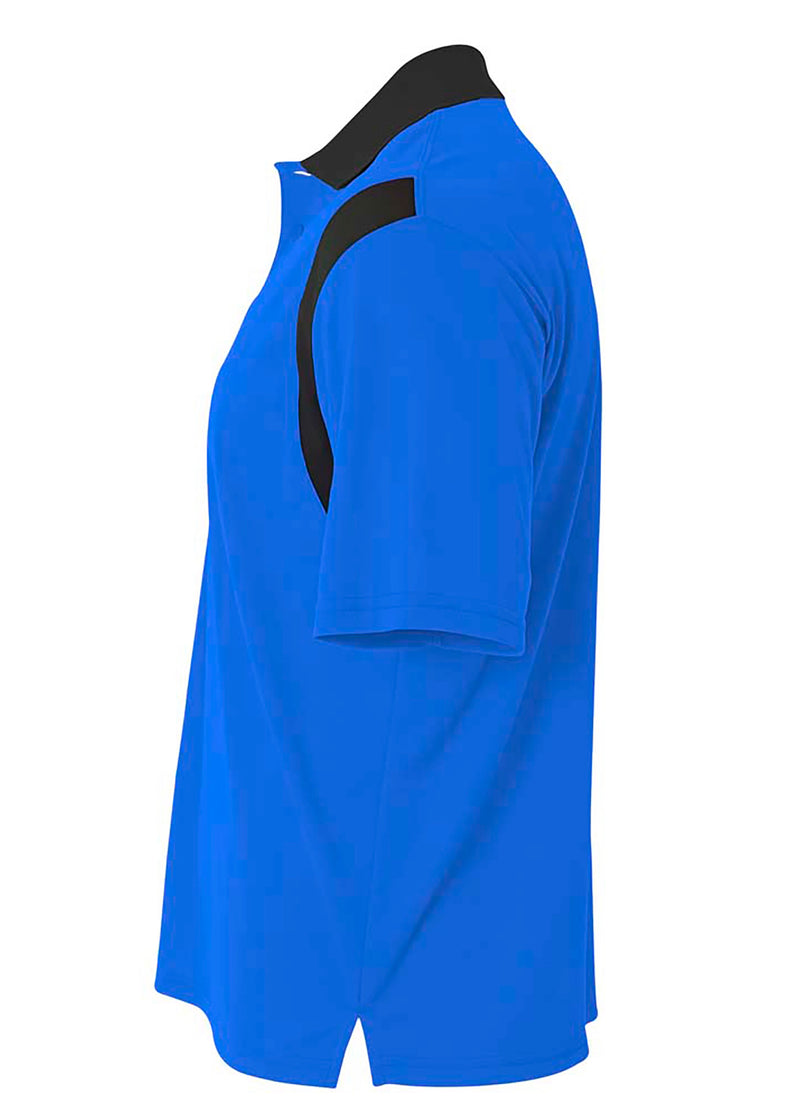 A4 Mens Color Block Polo with Knit Color