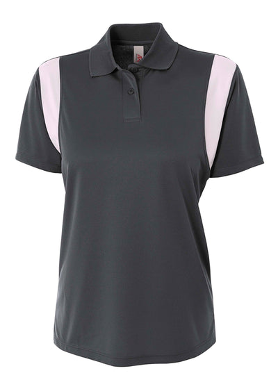 A4 Womens Color Block Polo with Knit Color
