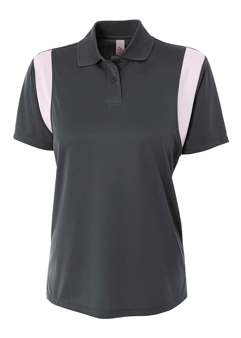 A4 Womens Color Block Polo with Knit Color