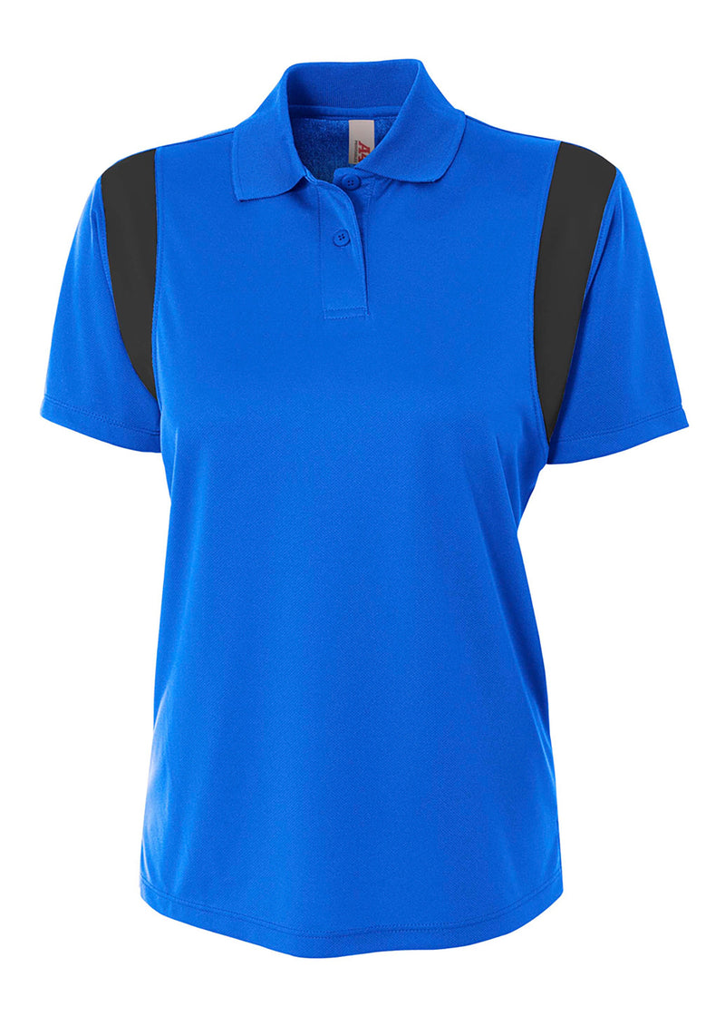 A4 Womens Color Block Polo with Knit Color