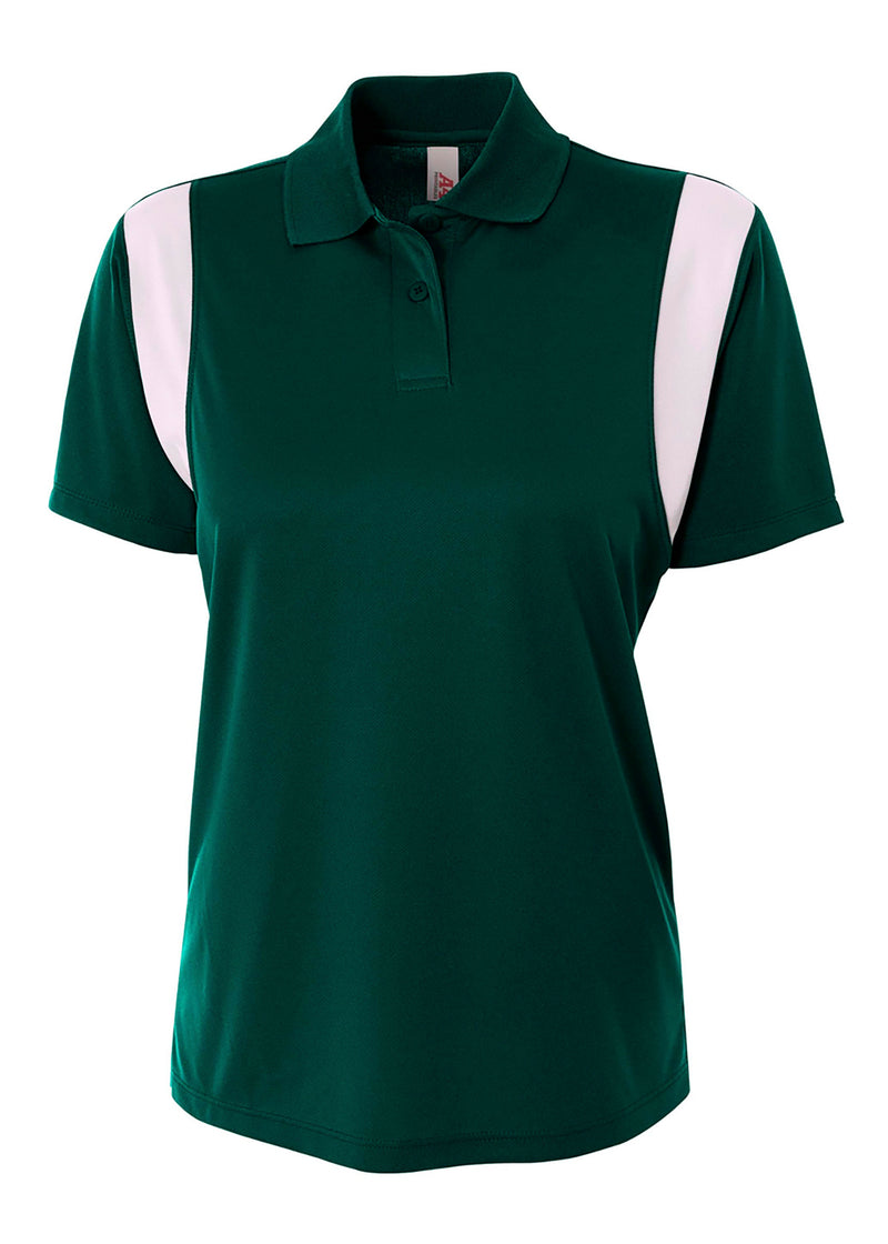 A4 Womens Color Block Polo with Knit Color