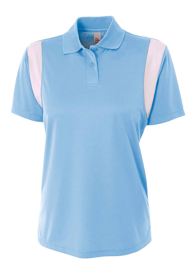 A4 Womens Color Block Polo with Knit Color