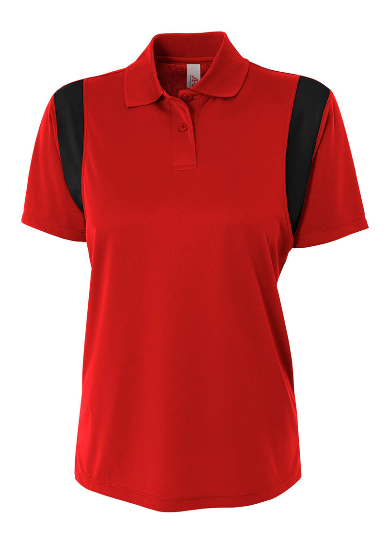 A4 Womens Color Block Polo with Knit Color