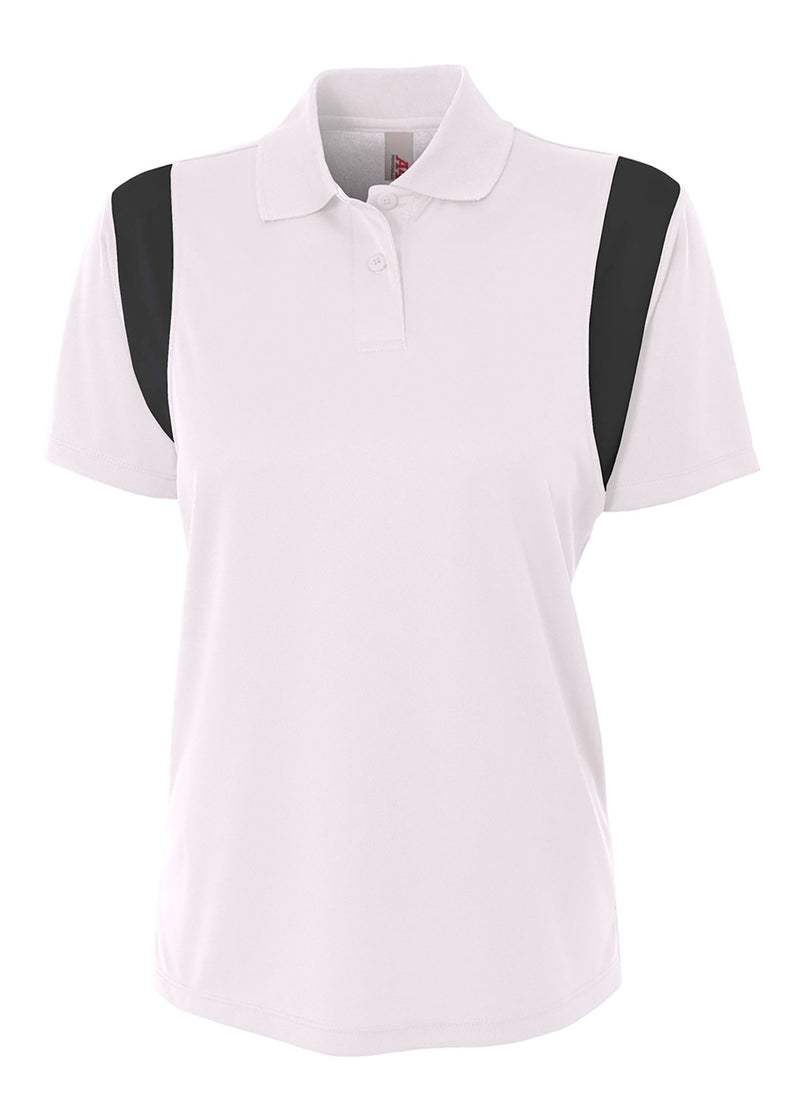 A4 Womens Color Block Polo with Knit Color