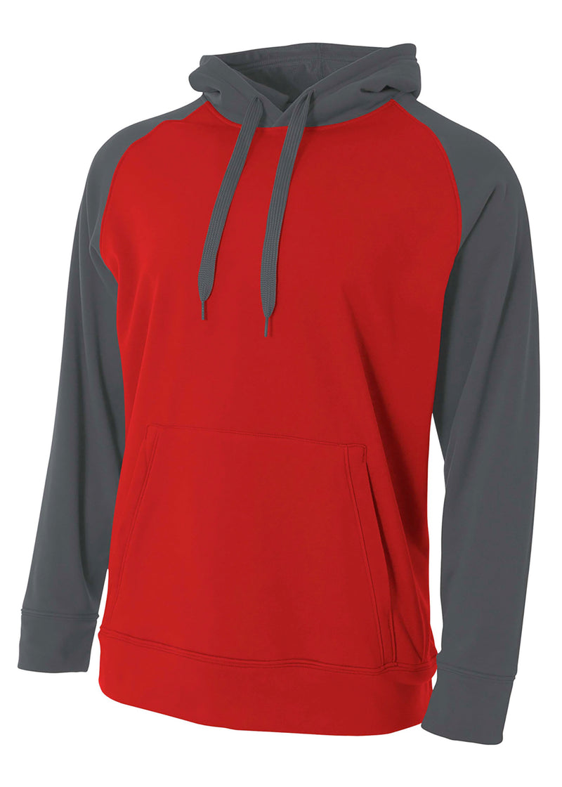 A4 Mens Color Block Tech Fleece Hoodie