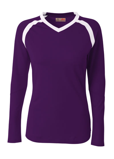 A4 Youth Girls Ace Long Sleeve Volleyball Jersey