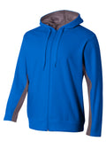 A4 Mens Full Zip Color Block Fleece Hoodie A4