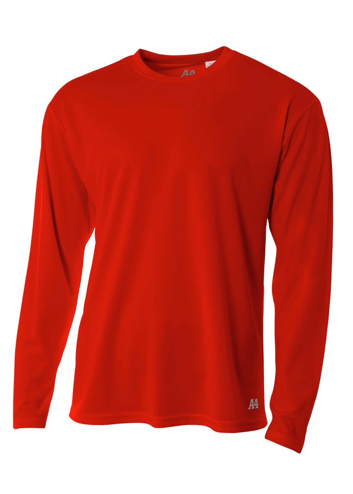 A4 Mens Long Sleeve Birds-Eye Mesh Crew A4