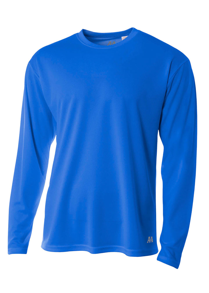 A4 Mens Long Sleeve Birds-Eye Mesh Crew A4
