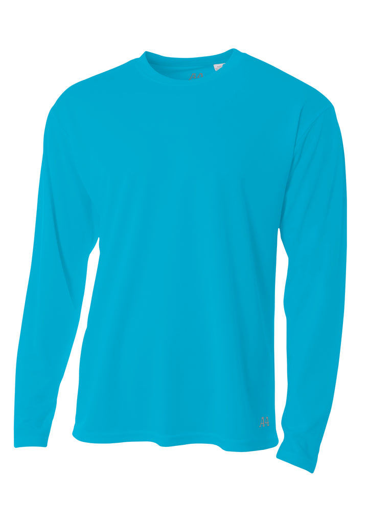 A4 Mens Long Sleeve Birds-Eye Mesh Crew A4