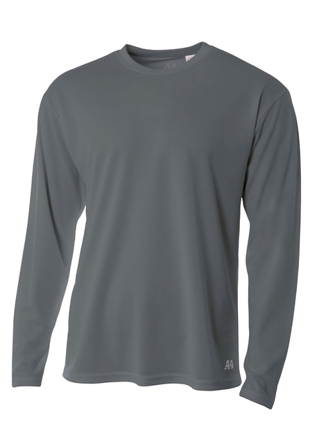 A4 Mens Long Sleeve Birds-Eye Mesh Crew A4