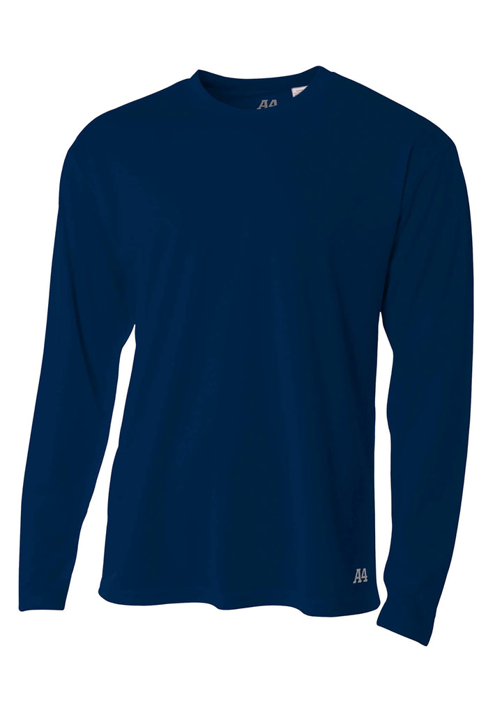 A4 Mens Long Sleeve Birds-Eye Mesh Crew A4