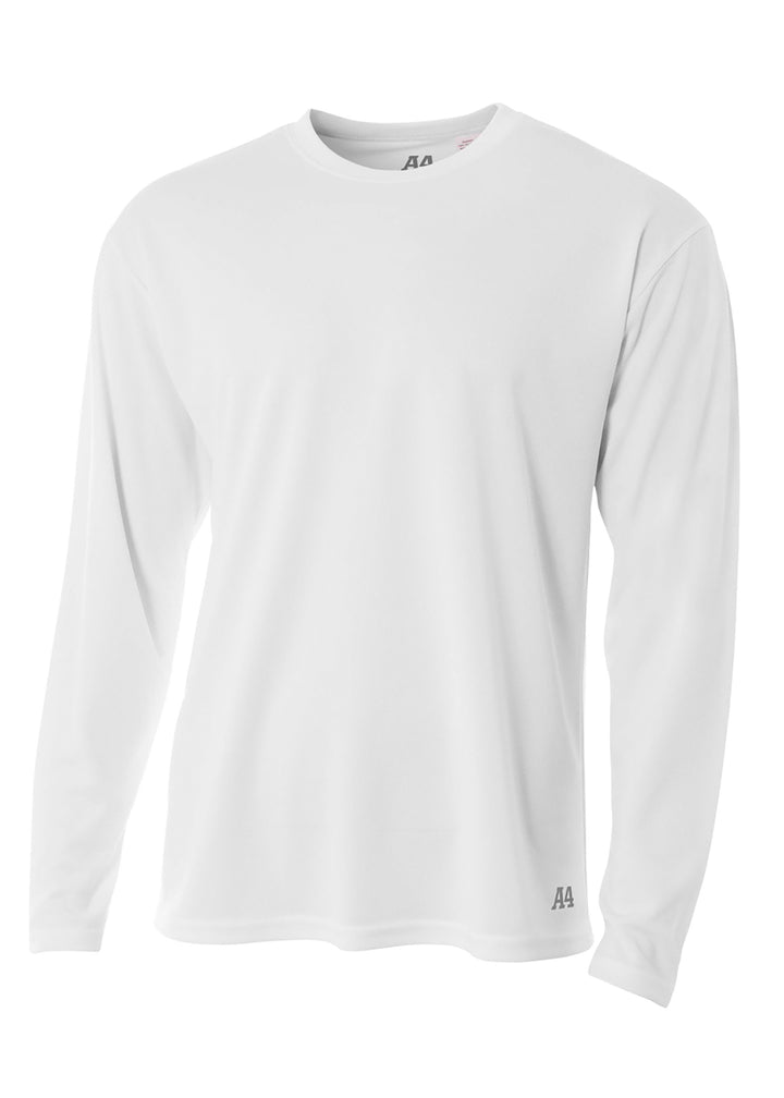 A4 Mens Long Sleeve Birds-Eye Mesh Crew A4