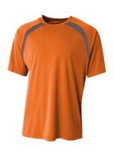 A4 Mens Spartan Short Sleeve Color Block Crew A4