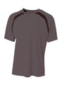 A4 Mens Spartan Short Sleeve Color Block Crew A4