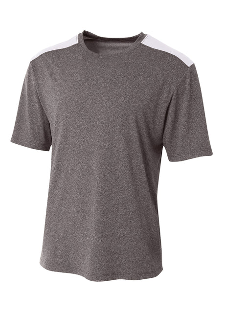 A4 Mens Tourney Heather Short Sleeve Color Block A4
