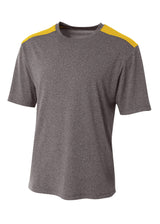 A4 Mens Tourney Heather Short Sleeve Color Block A4