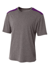 A4 Mens Tourney Heather Short Sleeve Color Block A4