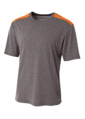 A4 Mens Tourney Heather Short Sleeve Color Block A4