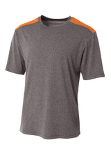A4 Mens Tourney Heather Short Sleeve Color Block A4
