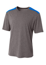A4 Mens Tourney Heather Short Sleeve Color Block A4