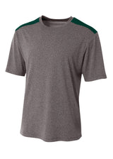 A4 Mens Tourney Heather Short Sleeve Color Block A4